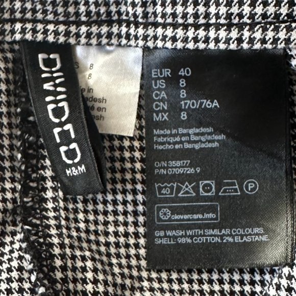 H&M Black and White Patterned Overall Dress (Size 8) - Picture 3 of 4